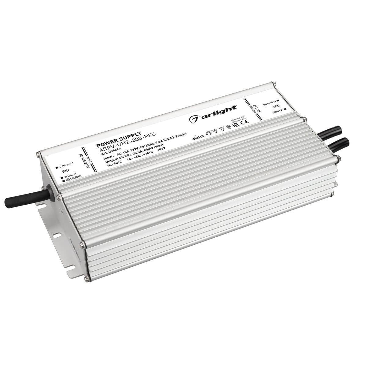 Блок питания Arlight ARPV-UH24800-PFC (24V, 33.3A, 800W) (IP67 Металл, 7 лет) 034464