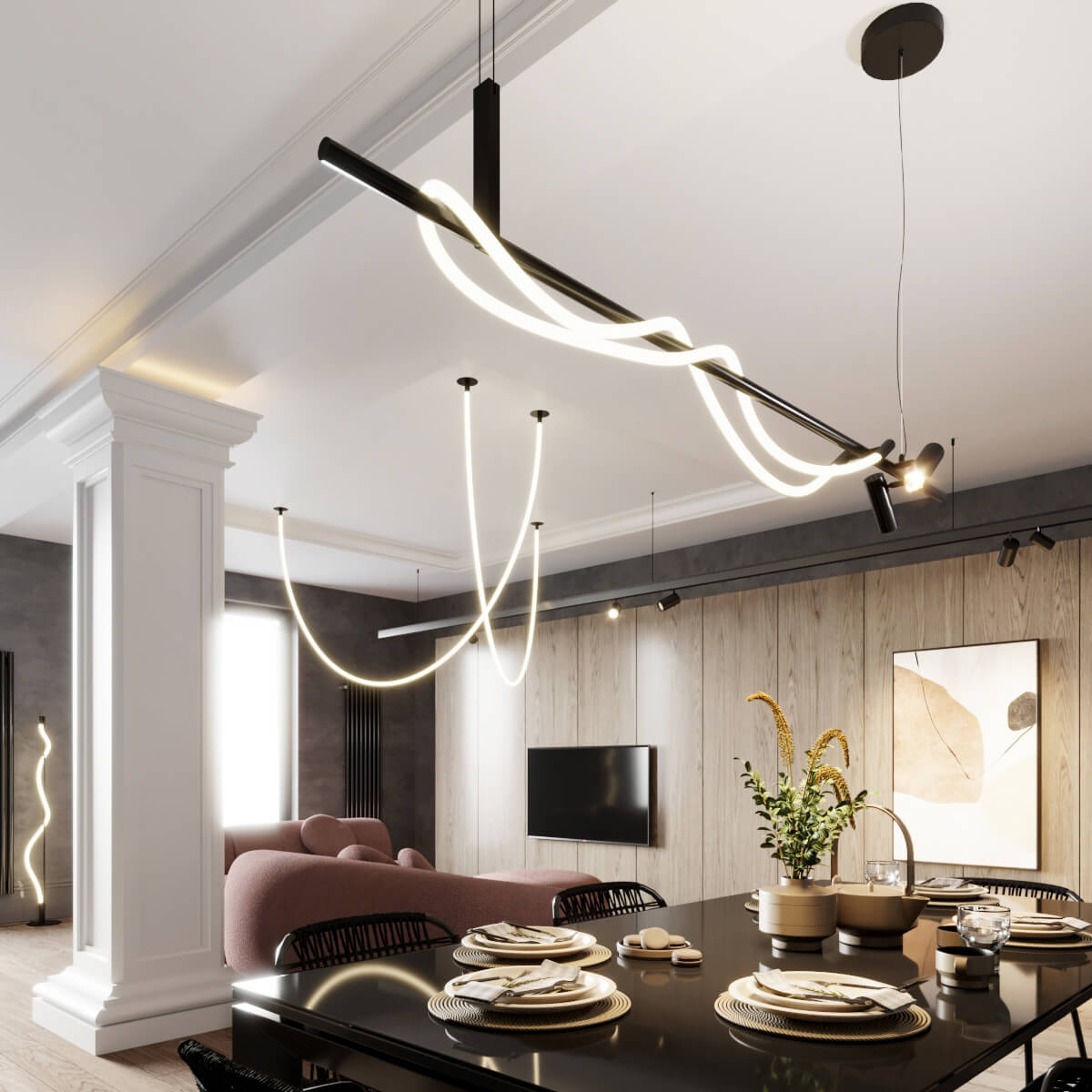 Подвесной светодиодный светильник Odeon Light Corda 4391/40L