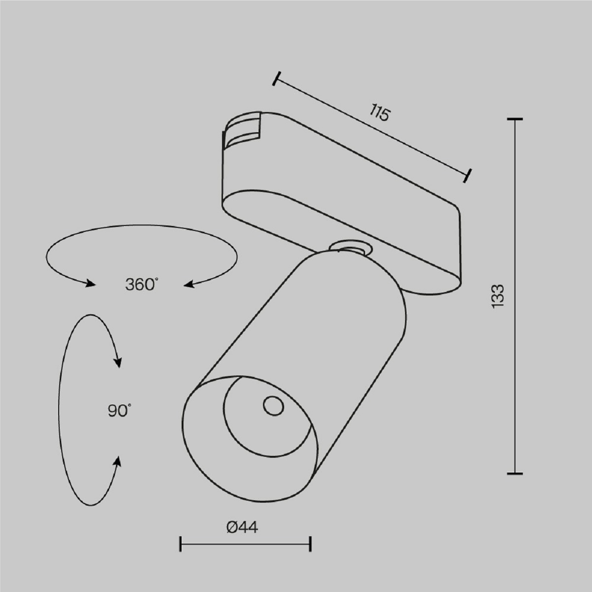 Трековый светильник Maytoni Focus Led Radity 4000K 12Вт 36 LED TR103-1-12W4K-M-W