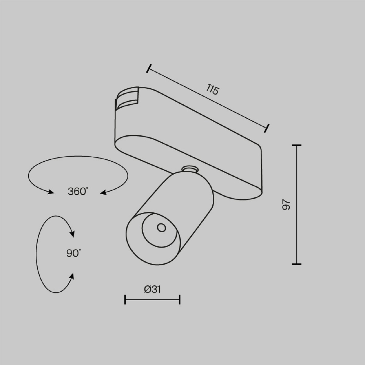 Трековый светильник Maytoni Focus Led Radity 4000K 5Вт 36 TR103-1-5W4K-M-W
