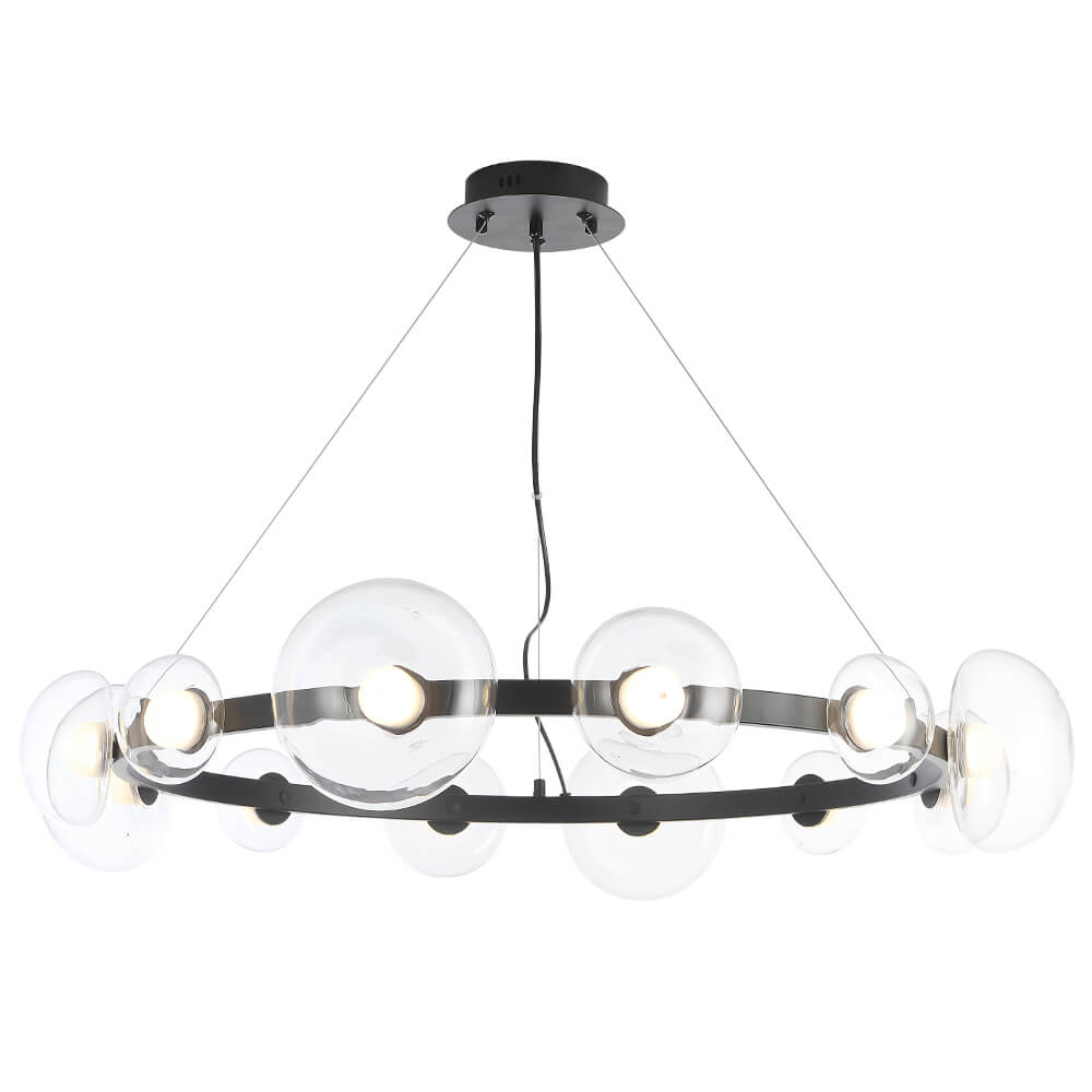 Подвесная светодная люстра Crystal Lux Bosque SP12 Black/Transparent