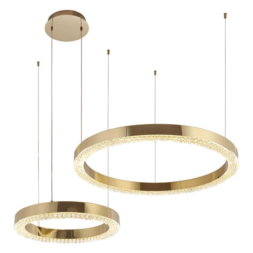 Подвесная светодиодная люстра Crystal Lux Saturn SP90W Led Gold