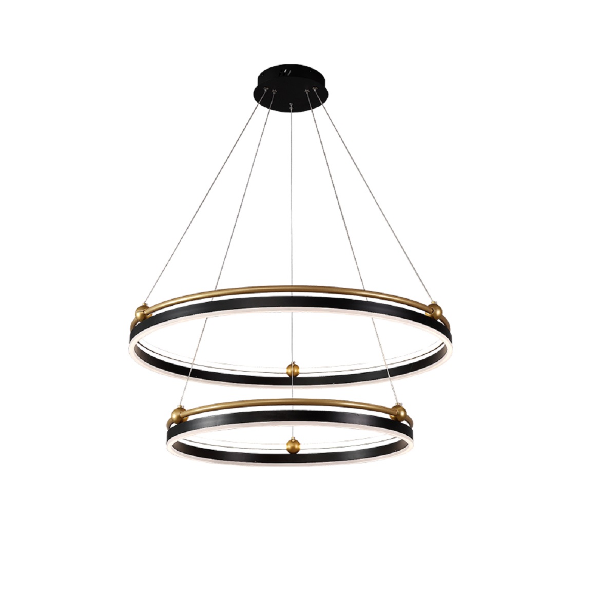 Подвесная люстра Crystal Lux FERNANDO SP123W LED D600+800 BLACK/GOLD