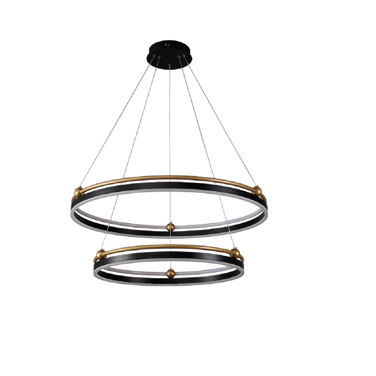 Подвесная люстра Crystal Lux FERNANDO SP123W LED D600+800 BLACK/GOLD