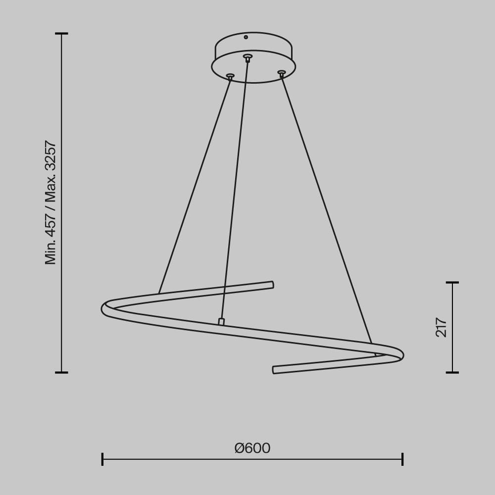 Подвесная светодиодная люстра Maytoni Curve MOD242PL-L33BSK