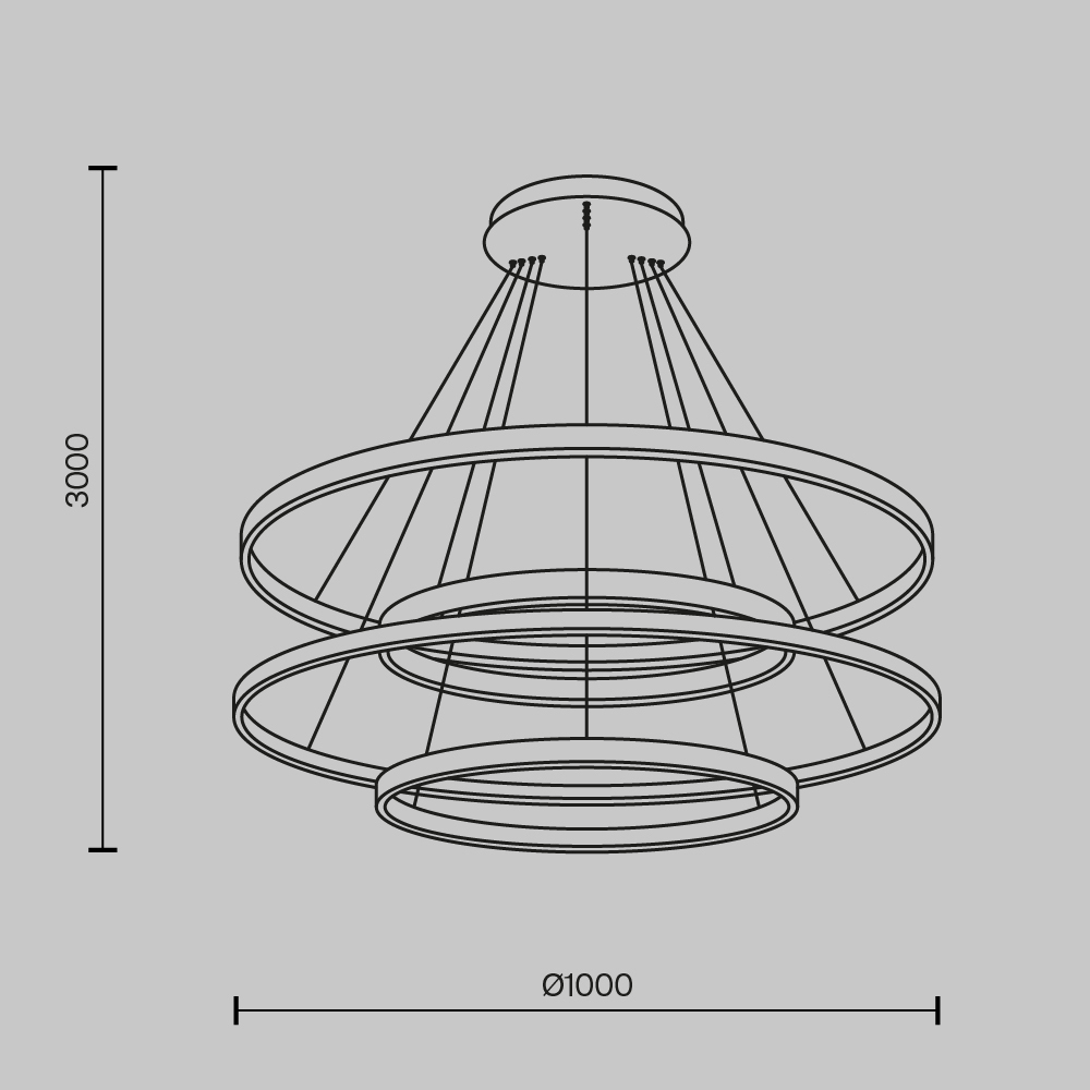 Подвесная светодиодная люстра Maytoni Rim MOD058PL-L174BSK