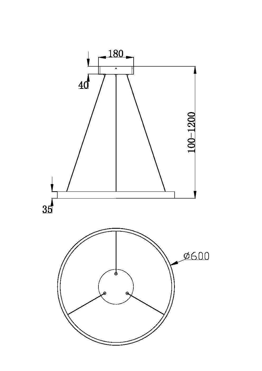 Подвесная светодиодная люстра Maytoni Rim MOD058PL-L32BK