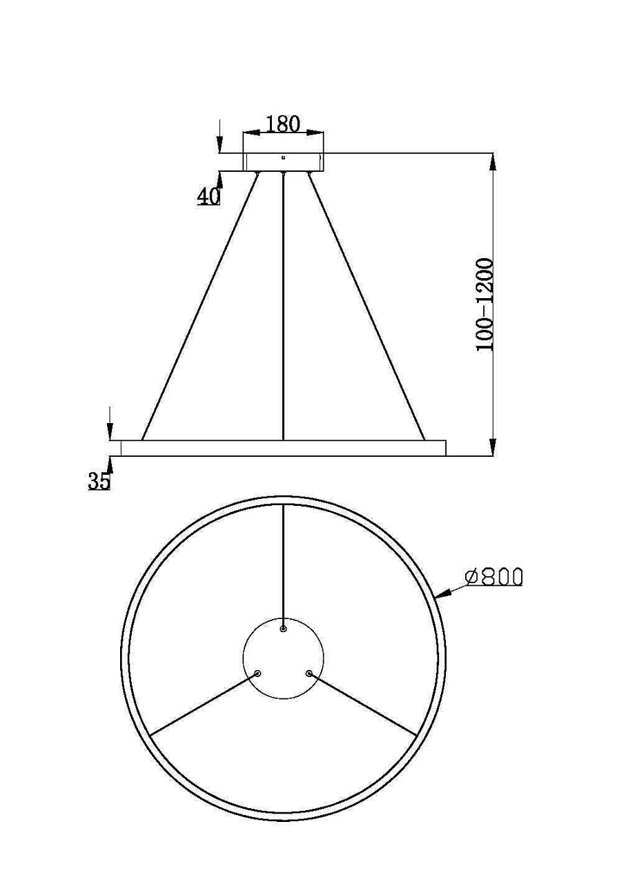 Подвесная светодиодная люстра Maytoni Rim MOD058PL-L42BK