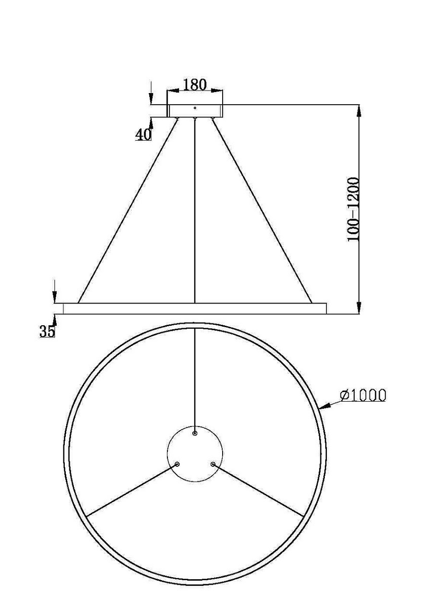 Подвесная светодиодная люстра Maytoni Rim MOD058PL-L54BK