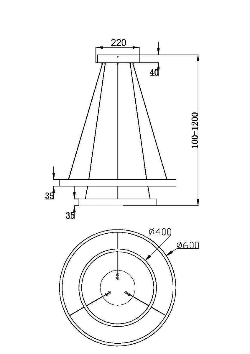 Подвесная светодиодная люстра Maytoni Rim MOD058PL-L55BSK