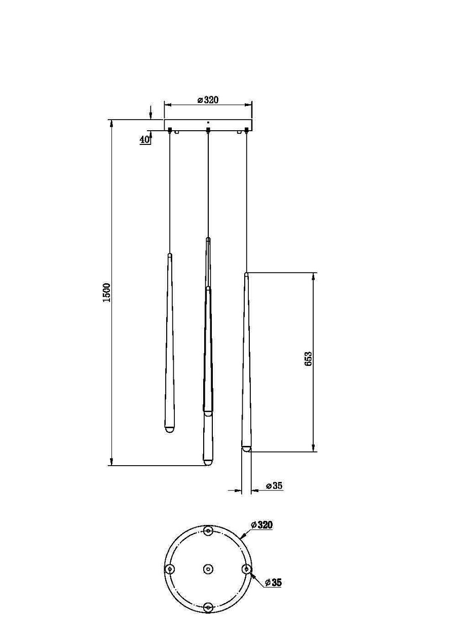 Подвесной светодиодный светильник Maytoni Cascade MOD132PL-L30BSK