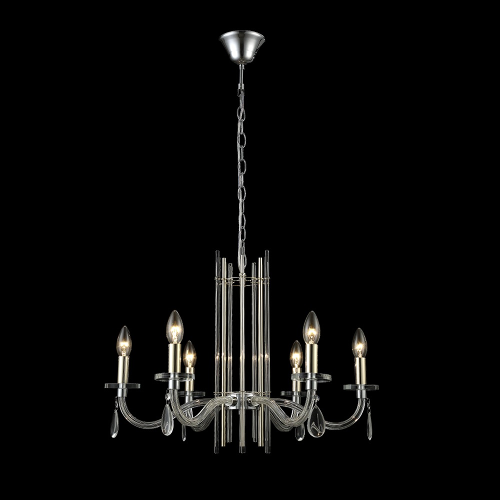 Подвесная люстра Crystal Lux AURELIO SP6 GOLD+CHROME/TRANSPARENT