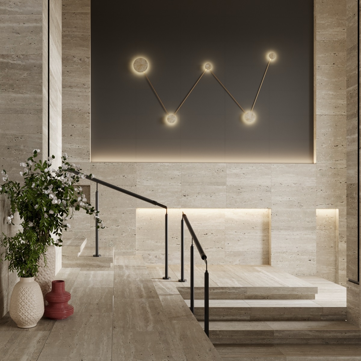 Настенный светодиодный светильник Odeon Light Travertino 6625/25WL