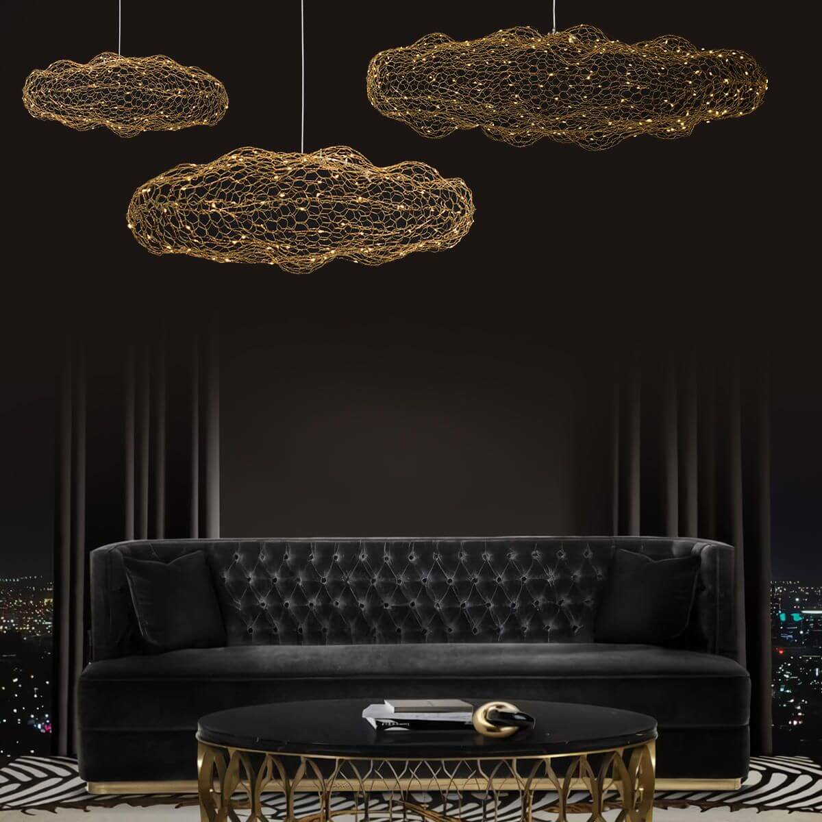 Подвесная светодиодная люстра Loft IT Cloud 10247/1000 Gold