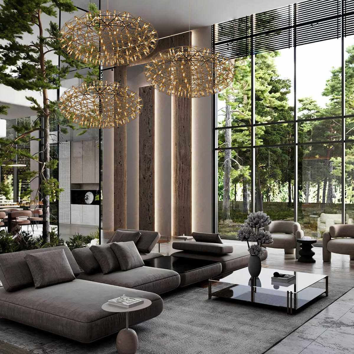 Подвесная светодиодная люстра Loft IT Raimond 9027-75 Gold