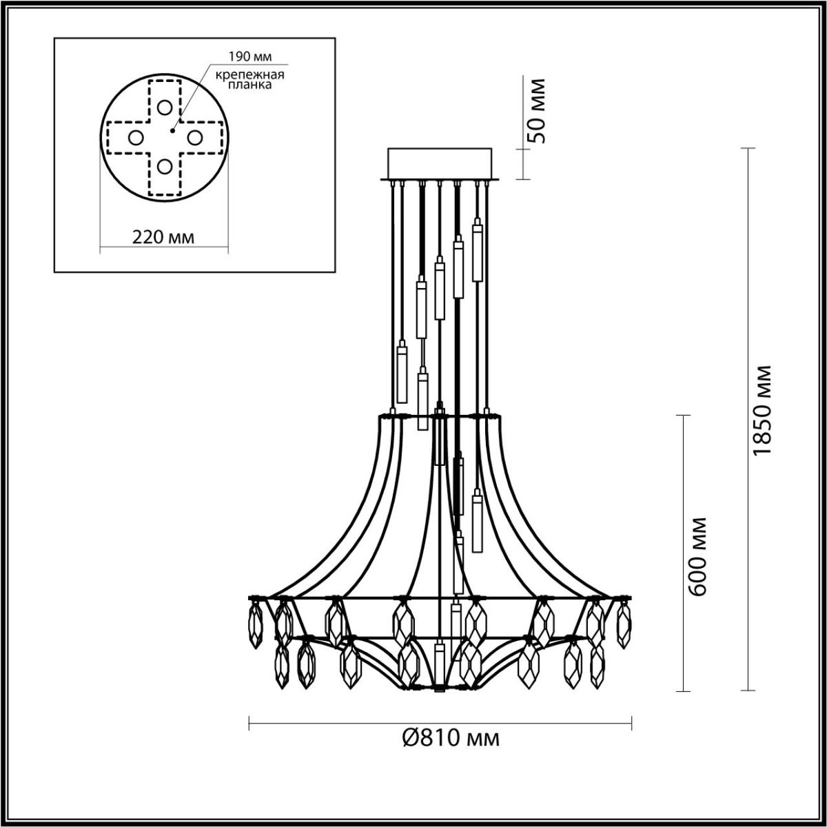 Подвесная светодиодная люстра Odeon Light Flamenco 7000/51L