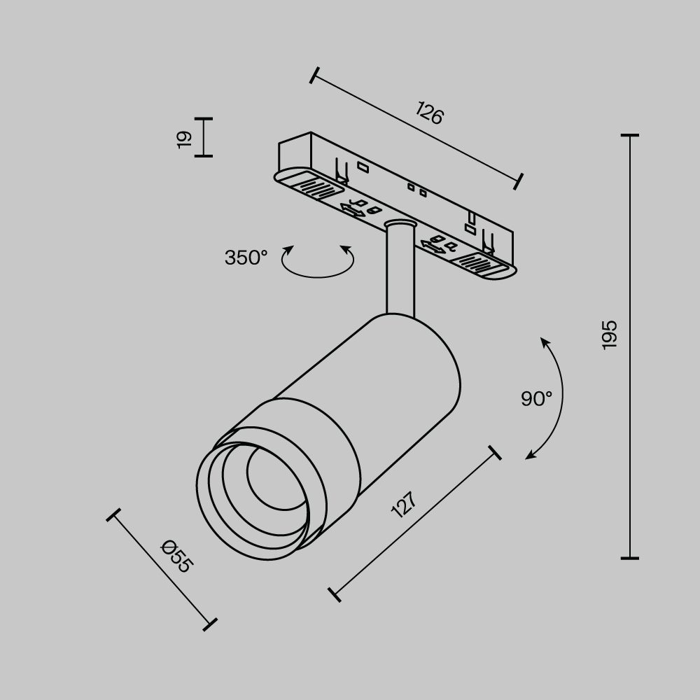 Трековый светильник Maytoni Exility Focus Zoom 3000K 12Вт 15-50 TR211-1-12W3K-Z-B