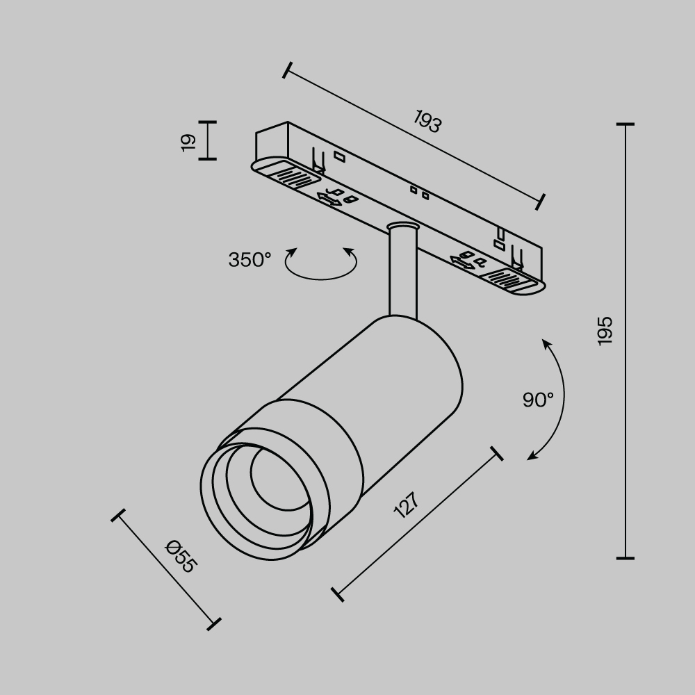 Трековый светильник Maytoni Exility Focus Zoom 2700-6000K 12Вт 15-50 Dim Smart TR212-1-12WTW-DS-Z-B