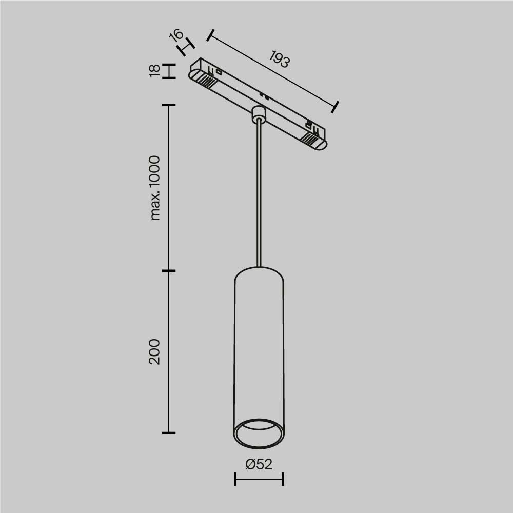 Трековый подвесной светильник Maytoni Exility Focus Led 2700-6000K 12Вт 36 Dim DALI TR041-4-12WTW-DD-W