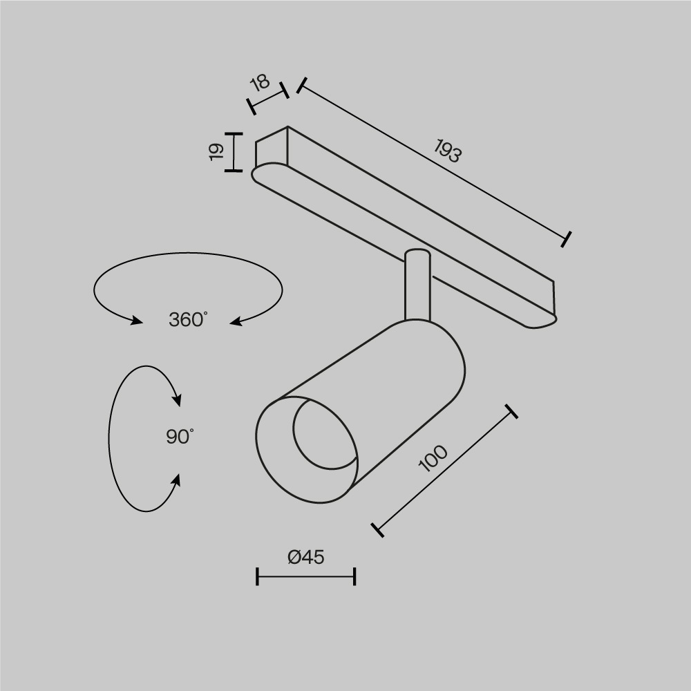 Трековый светильник Maytoni Exility Focus Led 2700-6000K 5Вт 36 Dim Smart TR032-4-5W3K-M-DS-BW