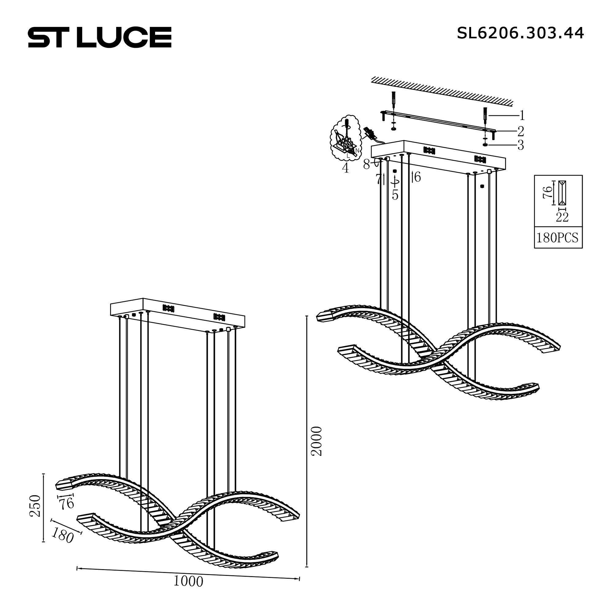 Подвесной светильник ST Luce Aceno SL6206.303.44