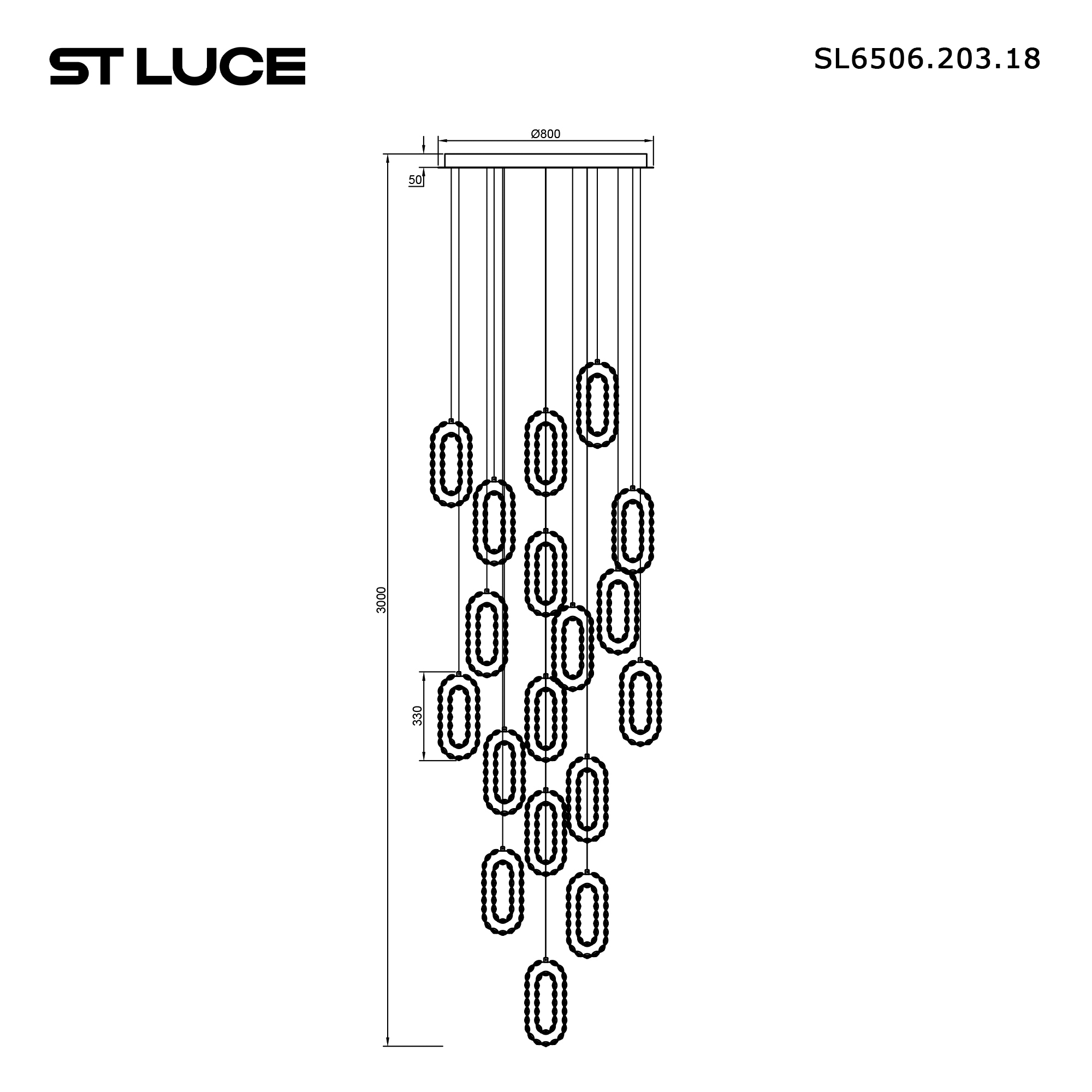 Подвесной светильник ST Luce Allungo SL6506.203.18