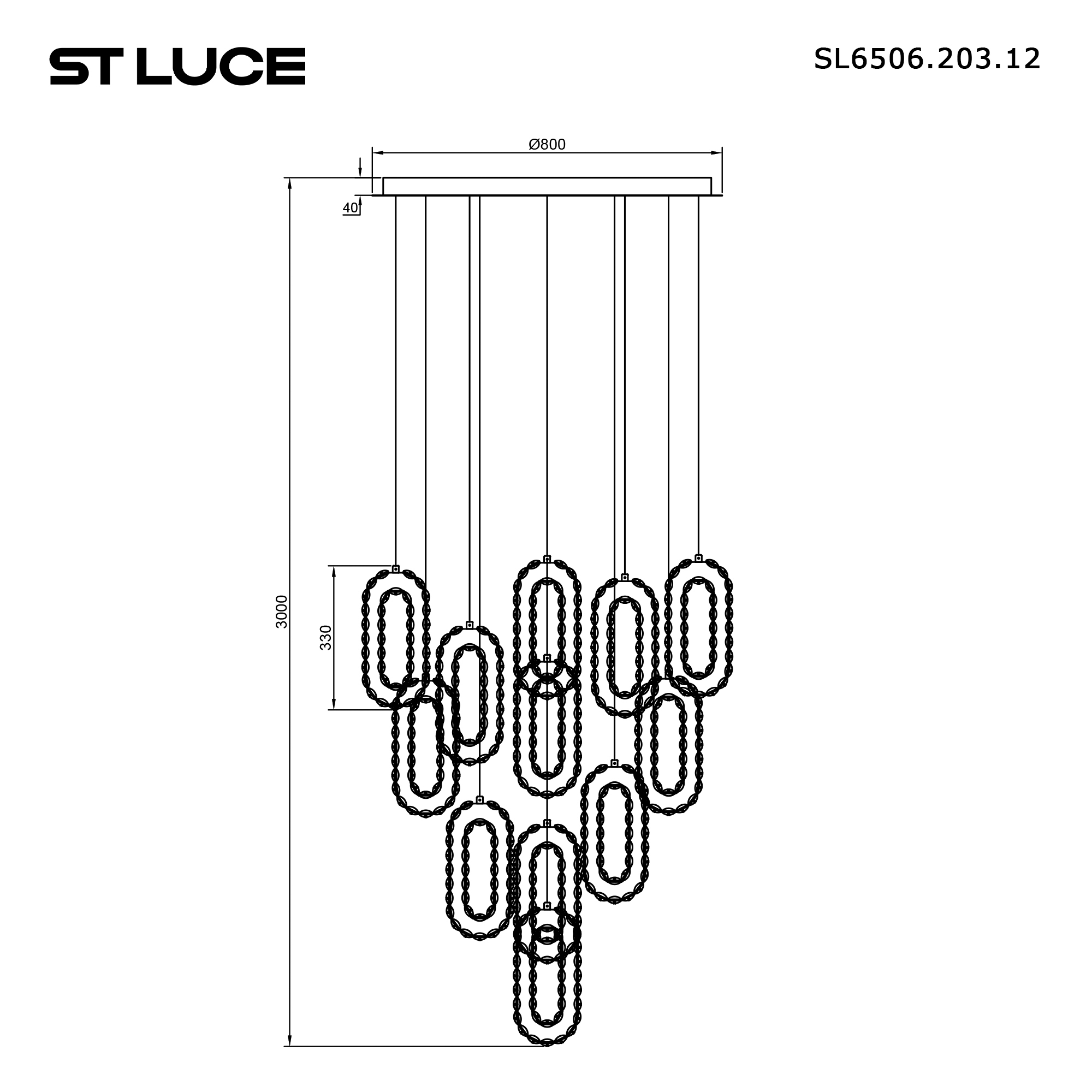 Подвесной светильник ST Luce Allungo SL6506.203.12