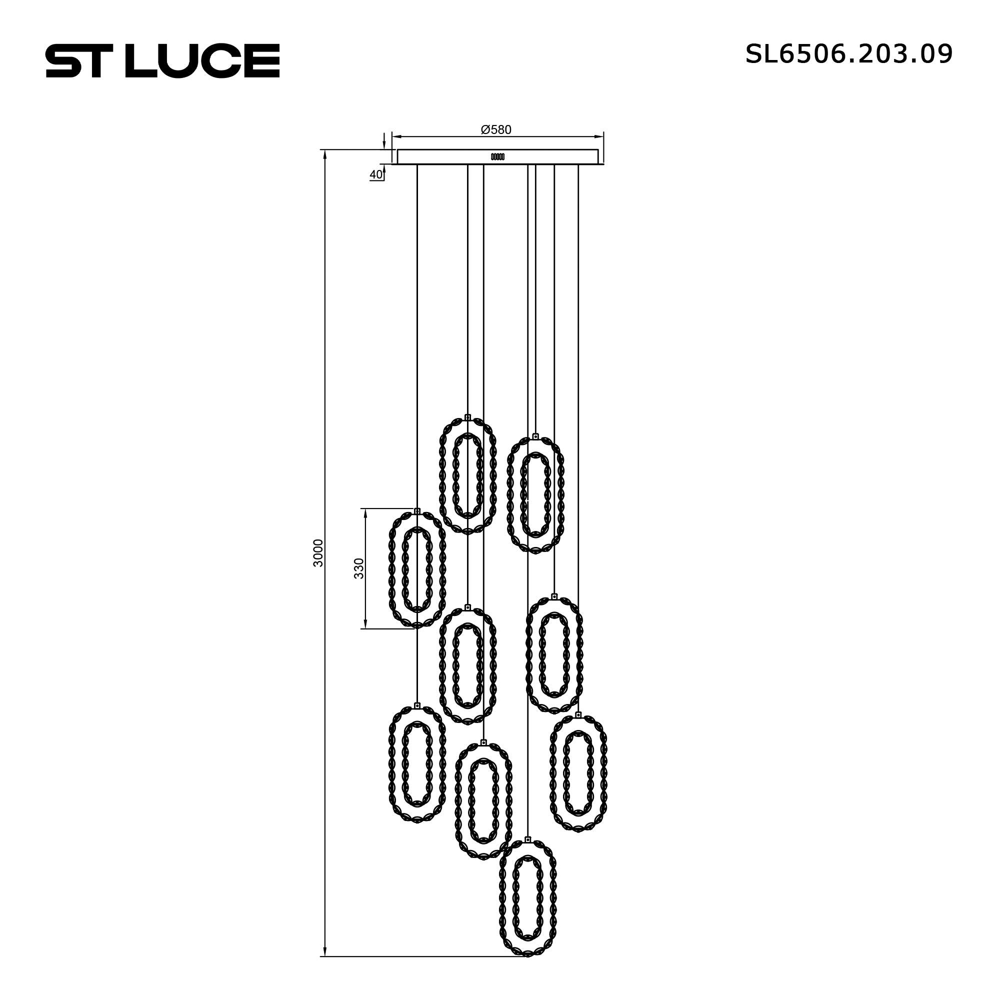 Подвесной светильник ST Luce Allungo SL6506.203.09