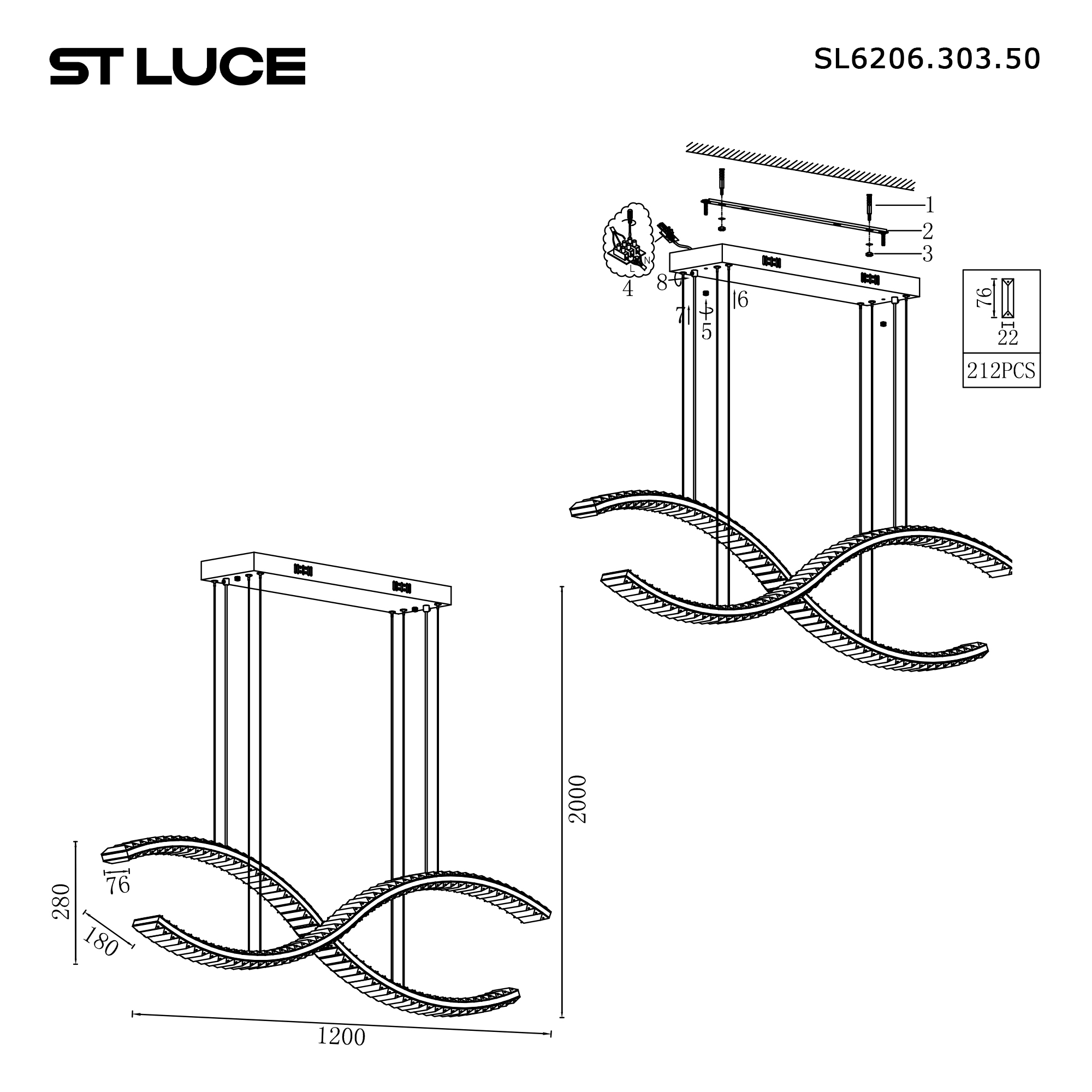 Подвесной светильник ST Luce Aceno SL6206.303.50