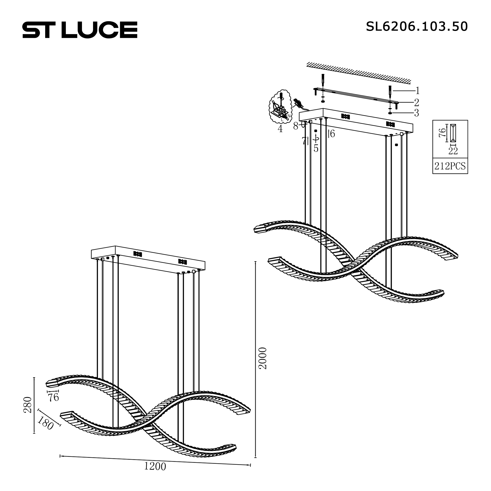 Подвесной светильник ST Luce Aceno SL6206.103.50
