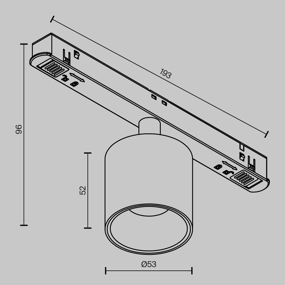 Трековый светильник Maytoni Exility Alfa S 2700K-6000K 7Вт 50 Dim Smart TR132-4-7W-DS-B