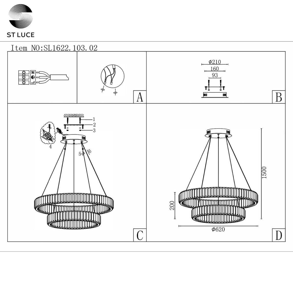 Подвесная люстра ST Luce Tivoli SL1622.103.02