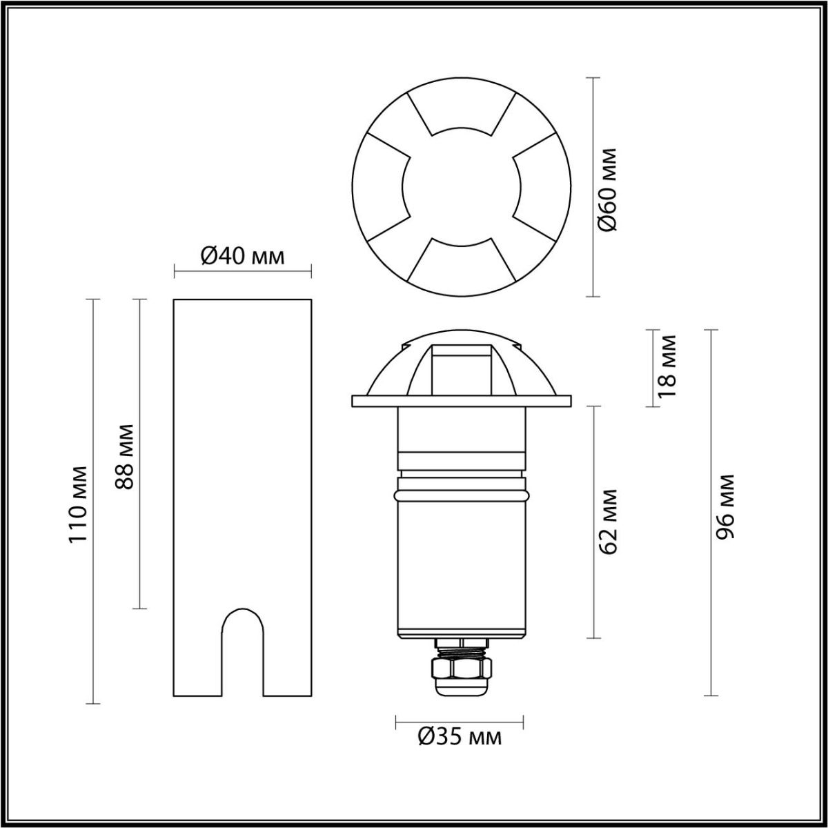 Ландшафтный светодиодный светильник Odeon Light Wald 6662/3GL3