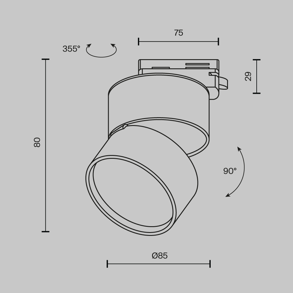 Трековый светильник Maytoni ONDA TR007-1-12W3K-W-1