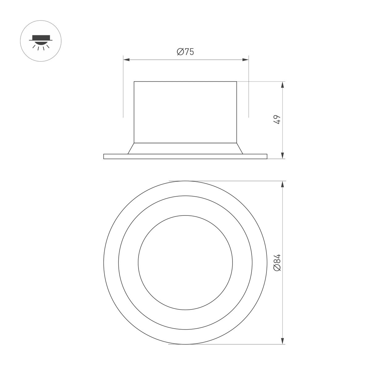 Встраиваемый светодиодный светильник Arlight MS-Drop-Built-R84-8W Day4000 041492