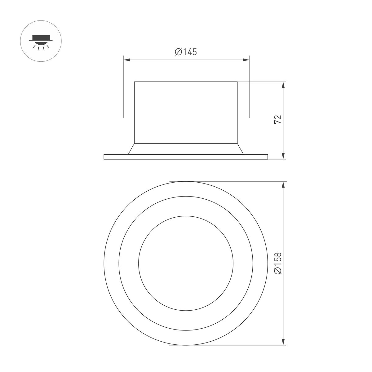 Встраиваемый светодиодный светильник Arlight MS-Drop-Built-R158-30W Day4000 040342