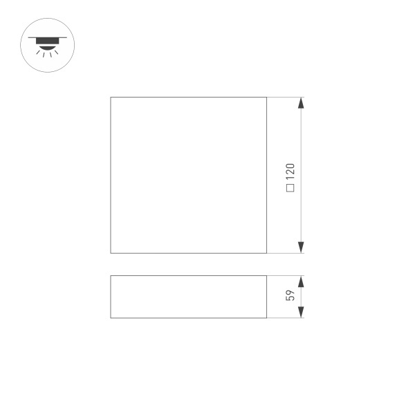 Потолочный светодиодный светильник Arlight SP-Quadro-S120x120-13W Warm3000 034775
