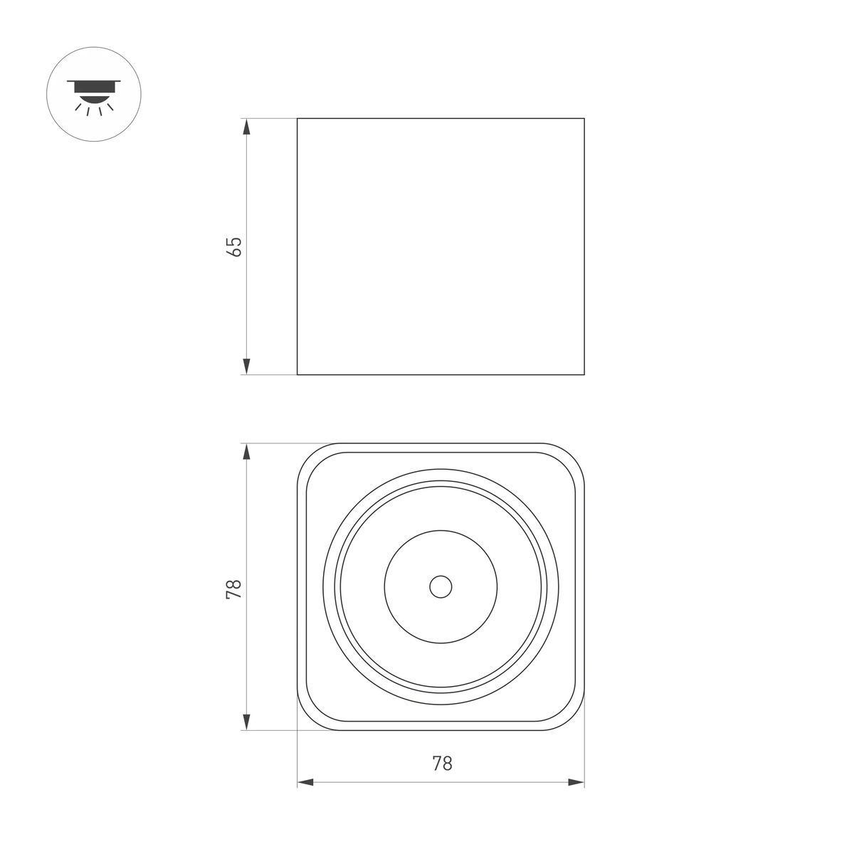 Потолочный светодиодный светильник Arlight SP-Dice-S78x78-10W Day4000 046631