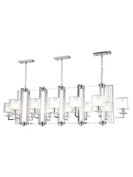 Подвесная люстра Crystal Lux NICOLAS SP12 L1600 NICKEL/WHITE