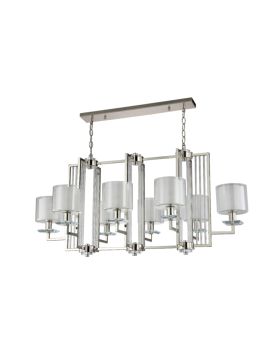 Подвесная люстра Crystal Lux Nicolas NICOLAS SP8 L1000 NICKEL/WHITE