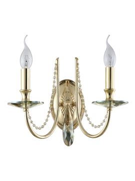 Бра Crystal Lux Victoria AP2 Gold/Amber