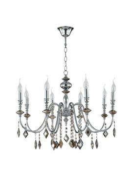 Подвесная люстра Crystal Lux MERCEDES SP8 CHROME/SMOKE