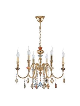 Подвесная люстра Crystal Lux Mercedes SP6 Gold/Color