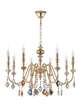 Подвесная люстра Crystal Lux Mercedes MERCEDES SP8 GOLD/COLOR