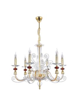 Подвесная люстра Crystal Lux Catarina SP6 Gold/Transparent-Cognac