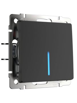 Выключатель одноклавишный с подсветкой Werkel черный матовый W1110108 4690389156656