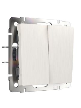 Выключатель двухклавишный Werkel перламутровый рифленый W1120013 4690389160882