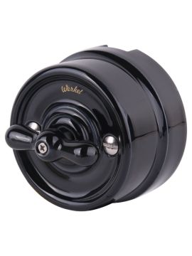 Выключатель на 4 положения двухклавишный Werkel Ретро черный W5620008 4690389166747