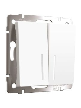 Выключатель двухклавишный проходной с подсветкой Werkel 4690389191855 W1122161 a062402