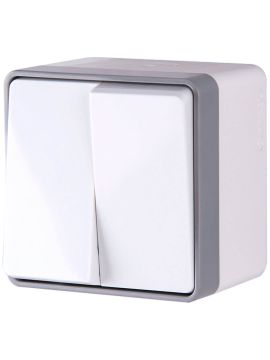 Выключатель Werkel двухклавишный влагозащищенный Gallant белый WL15-03-02 4690389102141